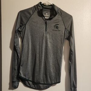 Michigan State Spartans Colosseum Gray Michigan State Quarter-Zip Pullover